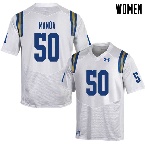Women #50 Tyler Manoa UCLA Bruins College Football Jerseys Sale-White